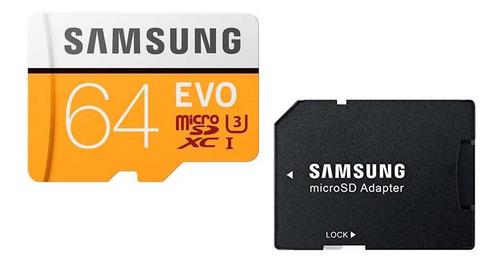Memoria Micro Sd 64gb Samsung Evo Clase 10 Original 4k
