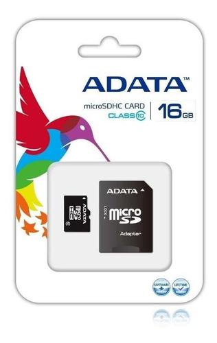 Memoria Micro Sd Hc 16gb Adaptador Clase 10 Adata 50mbps