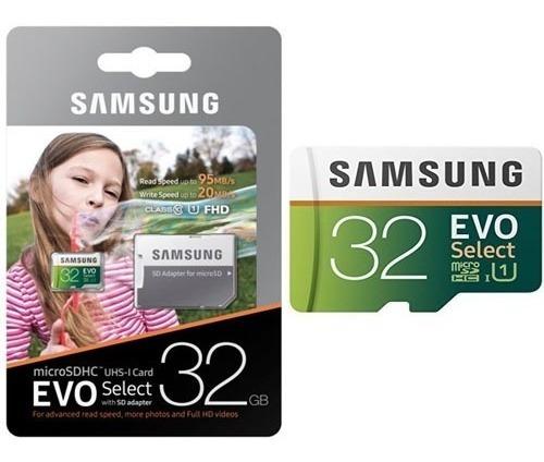 Memoria Micro Sd Samsung Evo Select 32gb 95mb/s Clase 10 Uhs
