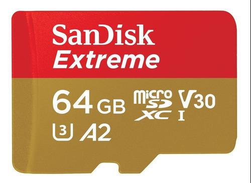 Memoria Micro Sd Sandisk 64gb Extreme A2 De 160 Mb/s