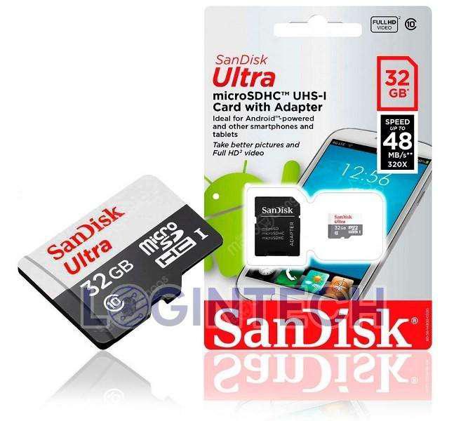 Memoria MicroSD 32Gb Clase 10 y Adaptador SanDisk