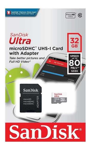 Memoria Original 100% Micro Sd 32 Gb Sandisk 80 Mbs 100%