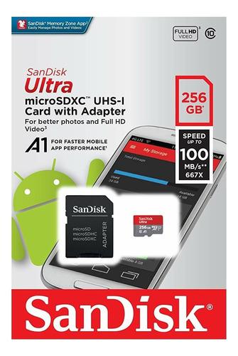 Microsd Sandisk Ultra 256 Gb Microsdxc Uhsi Con Adaptador Sd