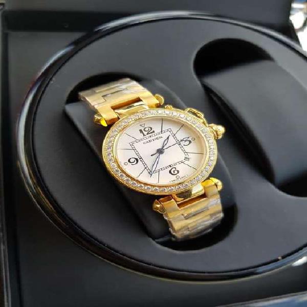 Relojes Cartier Dorado Blanco Acero Inoxidable Cristal