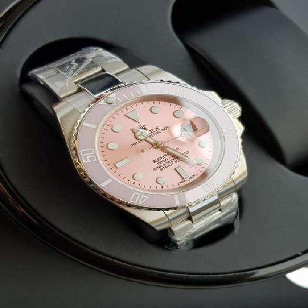Relojes Rolex Submariner Rosa Plateado Acero Inoxidable