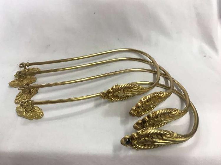 SOSTENEDORES DE CORTINAS EN BRONCE GRANDE X 4 UNIDADES,