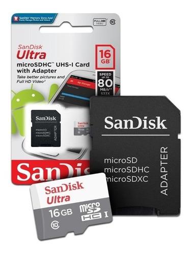 Sandisk Memoria Micro Sd 16gb Clase 10 80mb/seg