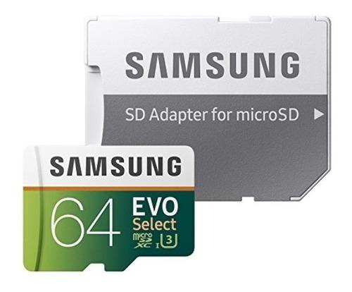 Sd Samsung Evo 64gb 100mb/s(u3) Microsd Memory Card Clase 10