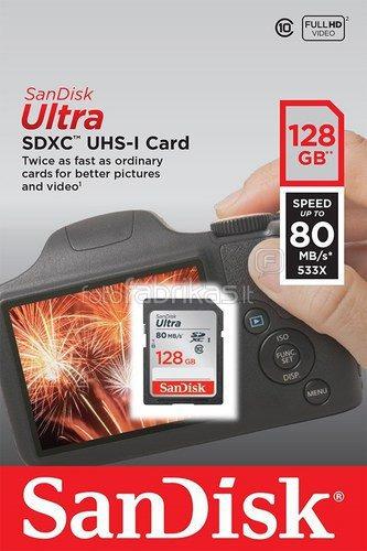 Tarjeta Memoria Sandisk Sd Ultra 128 Gb Clase 10 - Nueva