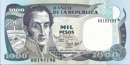 Colombia Reposición 1000 Pesos Oro 3 Enero 1994