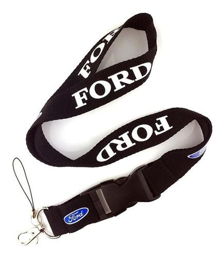 Cuerda Colgante Cuello Porta Llave Tira Logo Marca Ford Stra