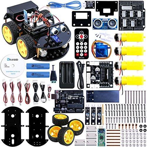 Kit Carro Smart Robot Uno R3 Sensor Ultrasónico Bluetooth