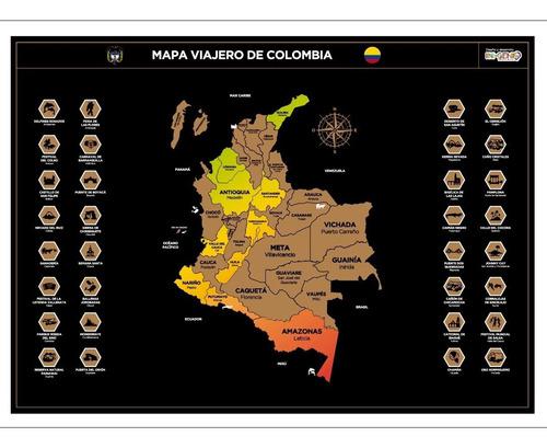 Mapa De Colombia Para Raspar 82*59cm Scratch Map Colombia
