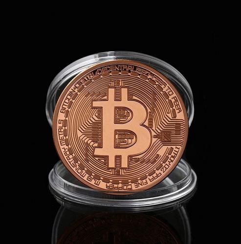 Moneda Conmemorativa Bitcoin Color Bronce - Colección.