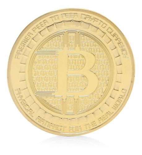 Moneda Conmemorativa Bitcoin Dorada (Anonymous Mint)