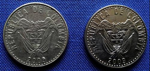 Monedas De 50 Pesos 2009 Colombia Escasas,2 Uds(L 24