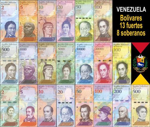 Set De 21 Billetes De Venezuela (fuertes Y Soberanos)