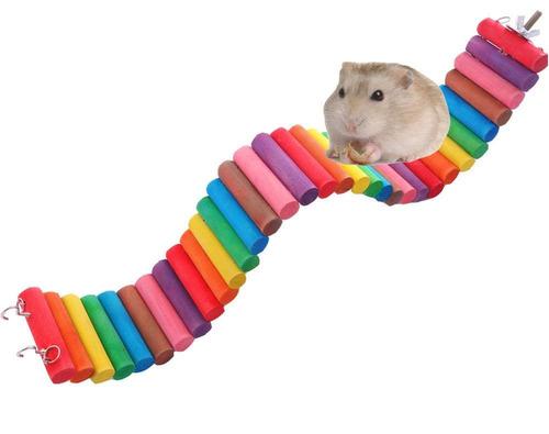 Fashionclubs Pet Hamster Colorido De Madera Flexible S...