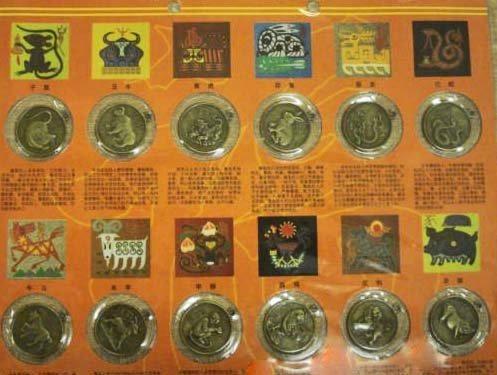 Monedas Y Gráfico De Animales Del Zodiaco De Año Nuevo