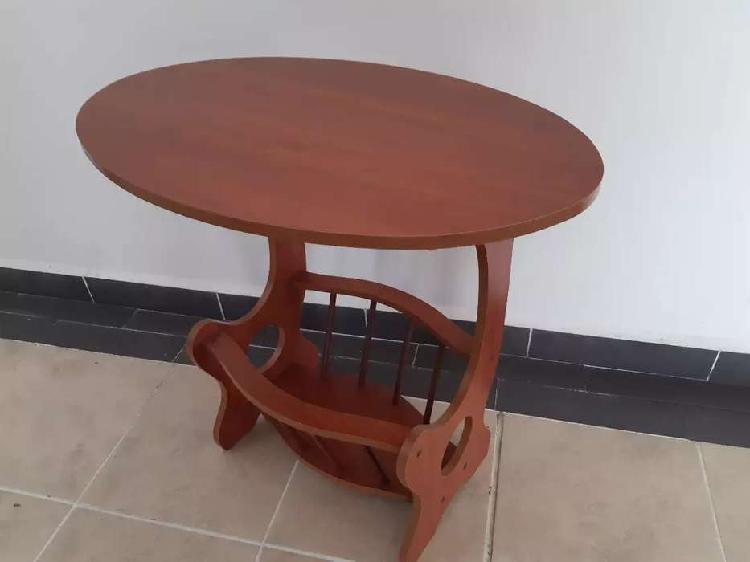 Mesita mesa modular revistero en madera color miel