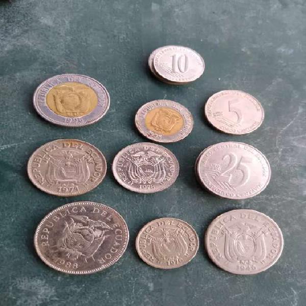 Monedas antiguas de colección de ecuador