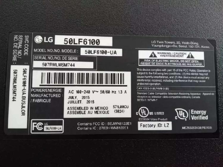 TV LG 50lf6100-ua para repuesto