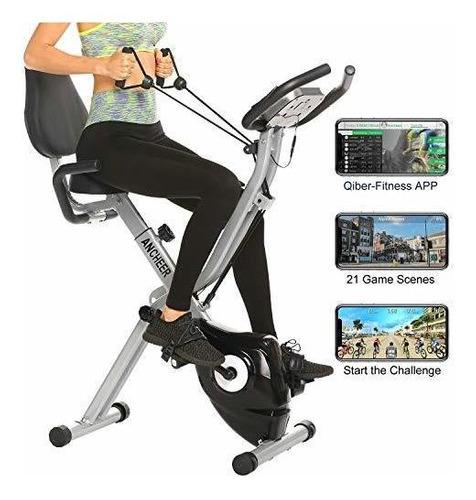 Bicicleta Spinning 10 Niveles Plegable 3 En 1 Ancheer