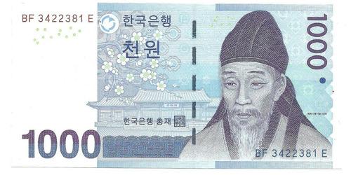 Billete De Korea Del Sur 1000 Won Papel Moneda Unc.