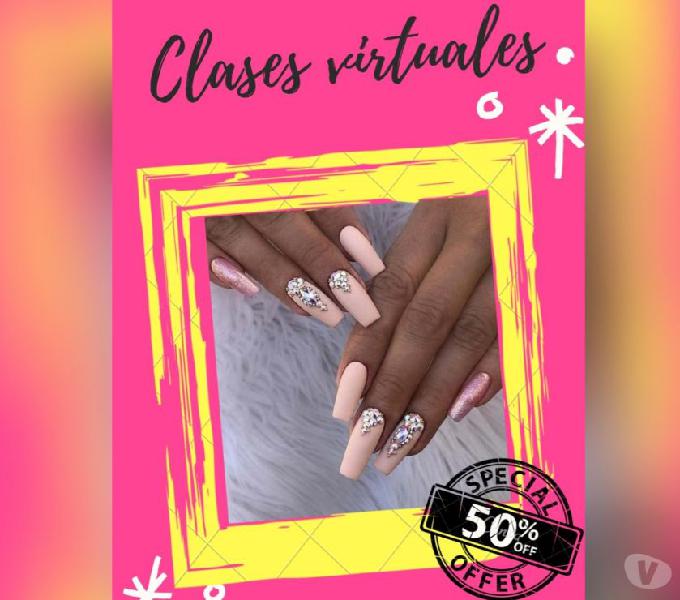 Clases virtuales nail art 50% descuento