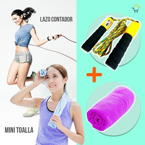 Combo Lazo Contador + Mini Toalla Deportes Entrenamiento