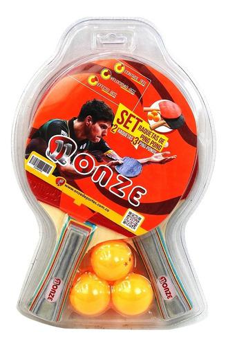 Kit Set Raqueta De Ping Pong X3 Bolas