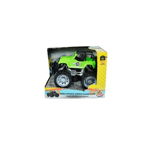 Carro Deportivo De Impulso Monster Verde 3+ Power 4x4