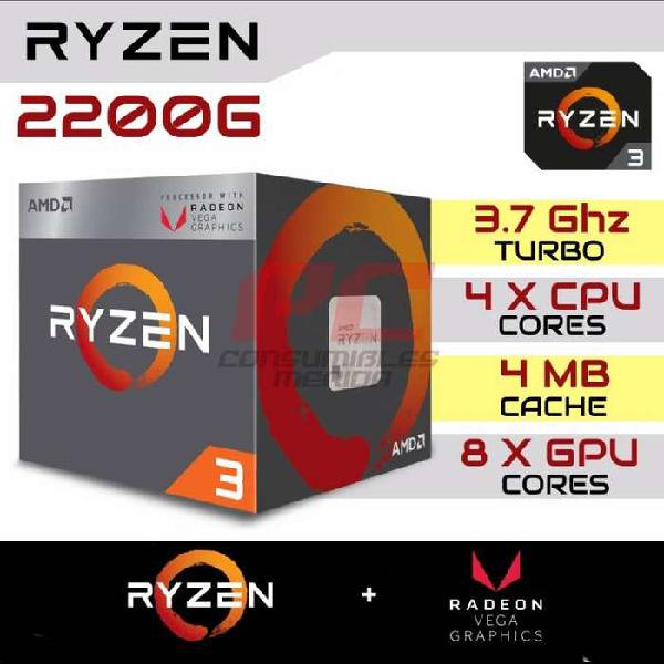 Procesador Ryzen 3 2200g con gráficos integrados Radeon