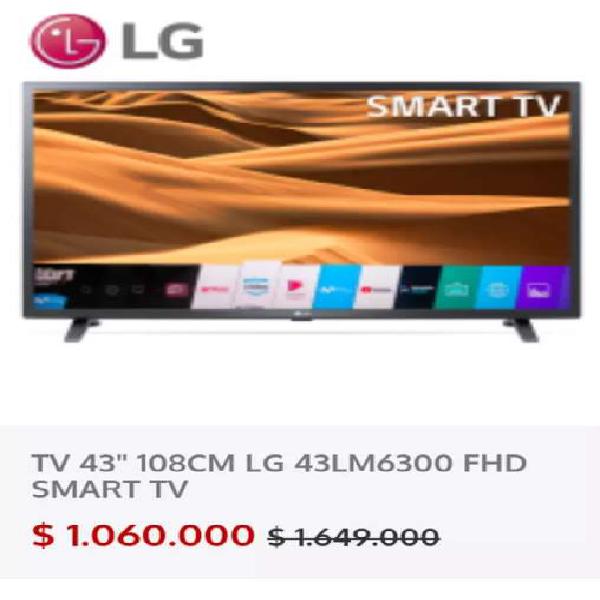 Televisor LG 43" Smart TV FHD