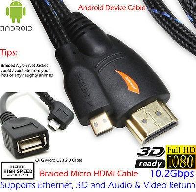 Teléfono/tablet Android Premium Micro Hdmi Cable 1080p 3 Ft
