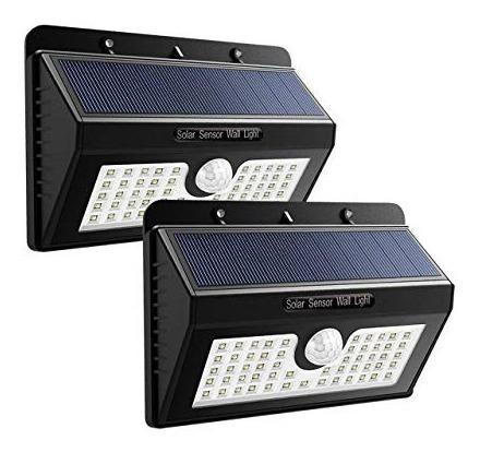 Lampara Pared Luz 55 Led Panel Solar Sensor De Movimiento X2