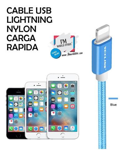 Cable Lightning iPhone Certificado Nylon Carga Rápida 3 Mts