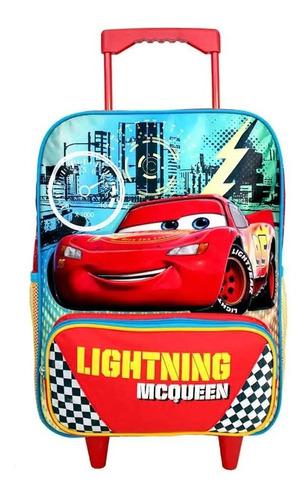 Hermosa Maleta Escolar O Viaje Cars Rayo Mcqueen Disney