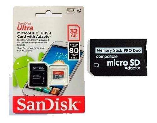 Micro Sd 32 Gb Memory Stick Pro Duo Para Psp