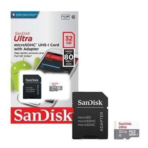 Memoria Micro Sd Sandisk Ultra 32gb Clase 10 80mb Original