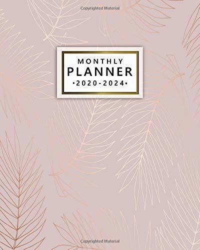 Planner Mensual 2020-2024: Pretty Palm Leaves Five Year