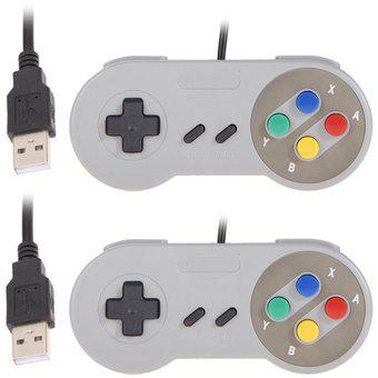 2x Super Nintendo SNES USB Gamepads controlador de familia