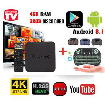 COMBO TV BOX 4K RAM 4 GB D.D 32 GB, Quad Core + Mini Teclado