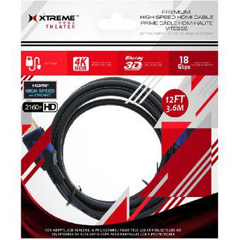 Cable HDMI XTREME XHV1-1025-BLK 3.6 MTS 4K 3D
