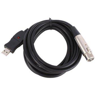 Cable de micrófono TE 3M USB 2.0 macho a XLR hembra para