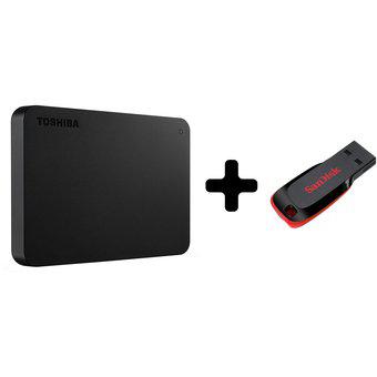 Disco Duro Toshiba 1TB Usb 3.0 + USB Sandisk 16 GB