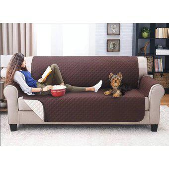 Forro Protector Sofa 3 Puestos Doble Faz Happy Bear - Cafe Y