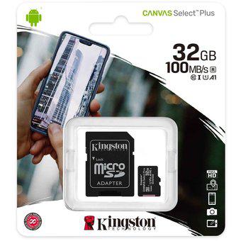 Memoria Micro Sd 32 Gb Clase 10 Kingston 100 Mb/seg Original
