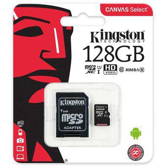 Memoria Micro Sd Kingston 128 GB Up To 80MB/S