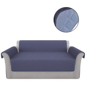 Protector Sofa Doble Faz 2 puestos AZUL/GRIS